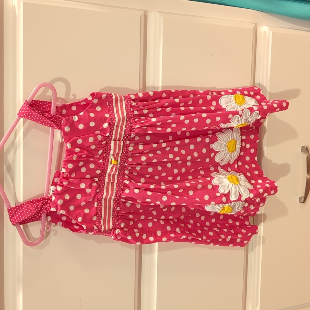 3/$15  4T Pink and white polka. Dress with Daisy and bow details